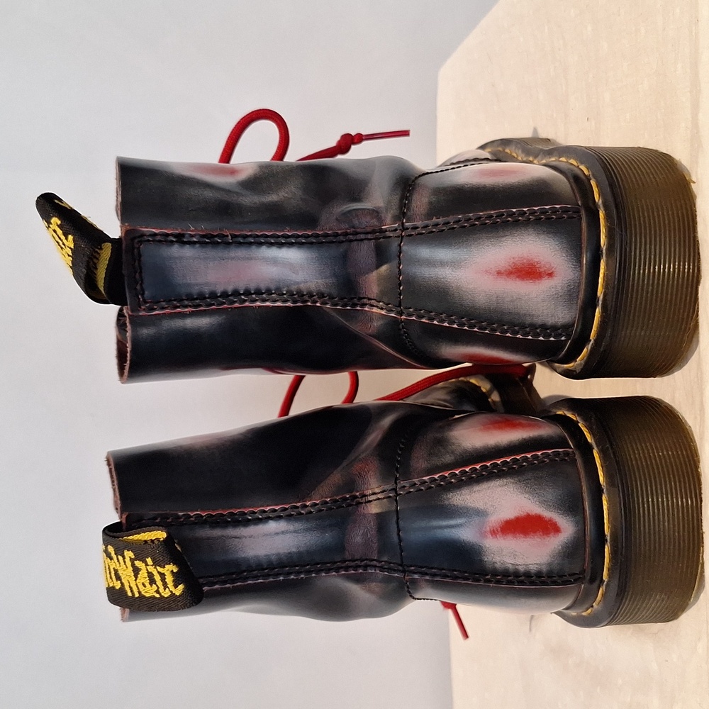 Dr. Martens Women's Black & Red Polka-Dot Lace-Up Boots - Picture 5 of 11